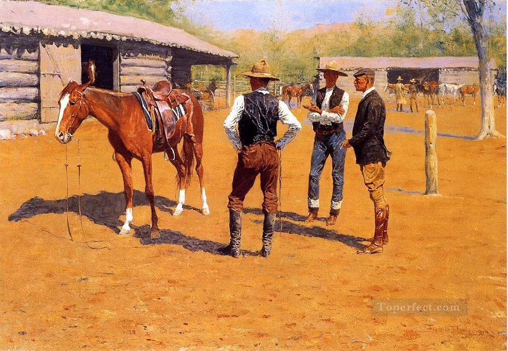 Buying Polo Ponies in the West Old American West Frederic Remington Oil Paintings